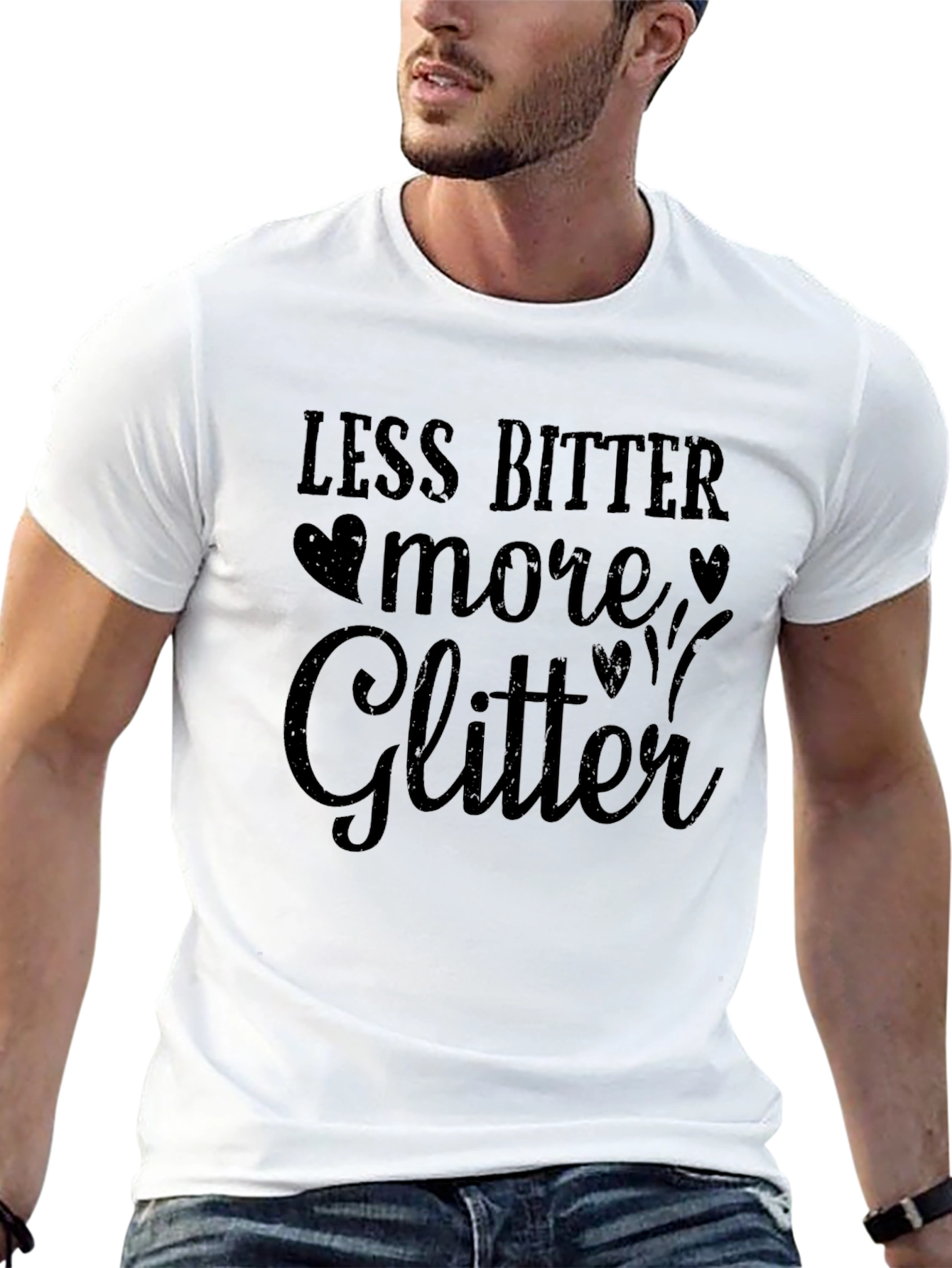 Less Bitter More Glitter Black T-Shirt