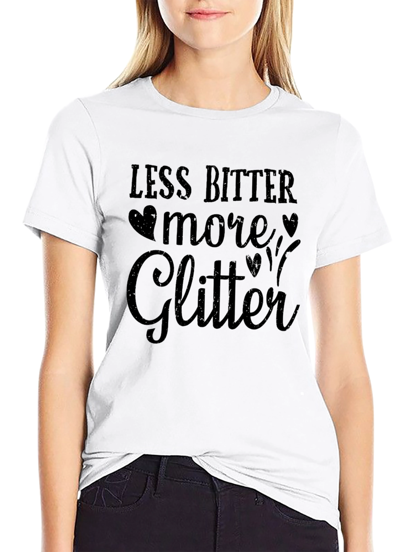 Less Bitter More Glitter Black T-Shirt
