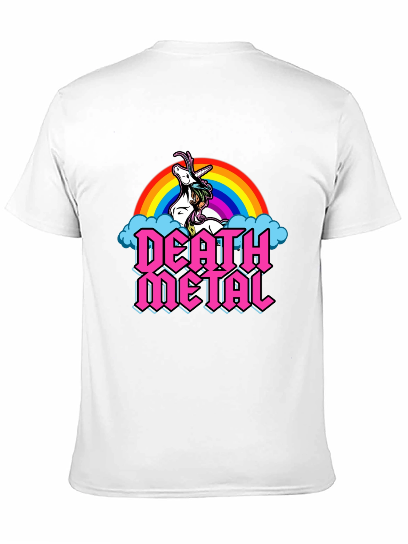 Death Metal Unicorn Rainbow Graphic Tee