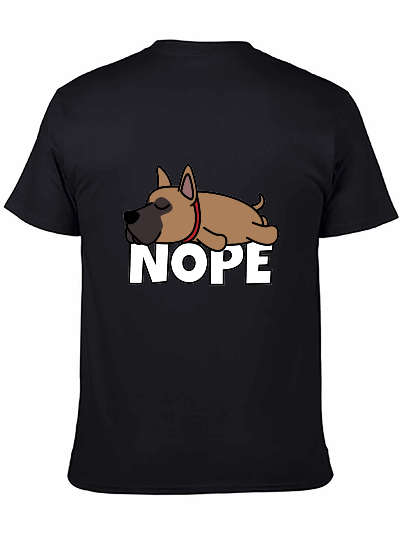 Nope Lazy Dog Graphic Tee - Casual Cotton T-Shirt