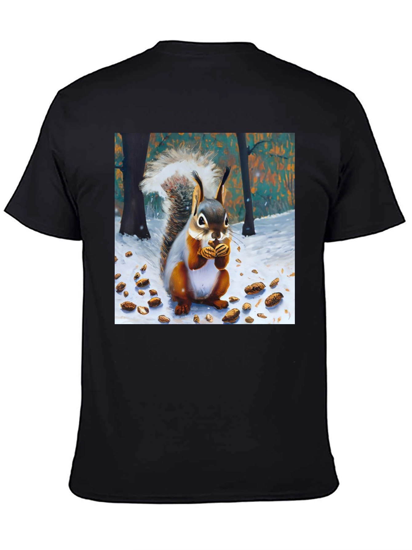 Squirrel Winter Scene Graphic Tee
