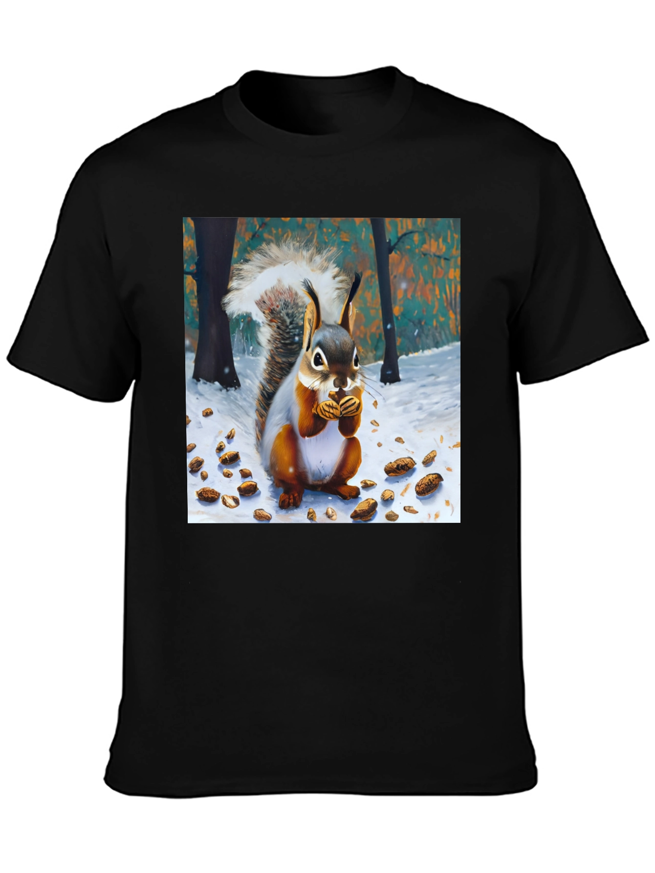 Squirrel Winter Scene Graphic Tee