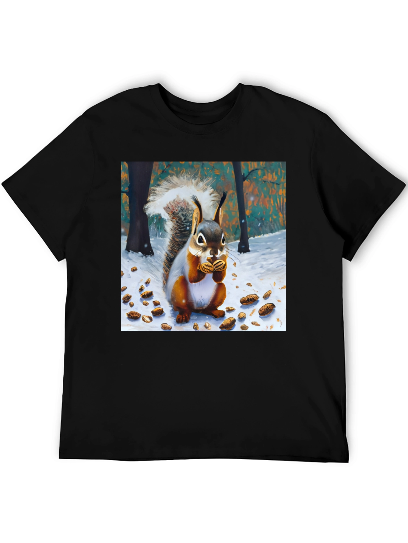 Squirrel Winter Scene Graphic Tee