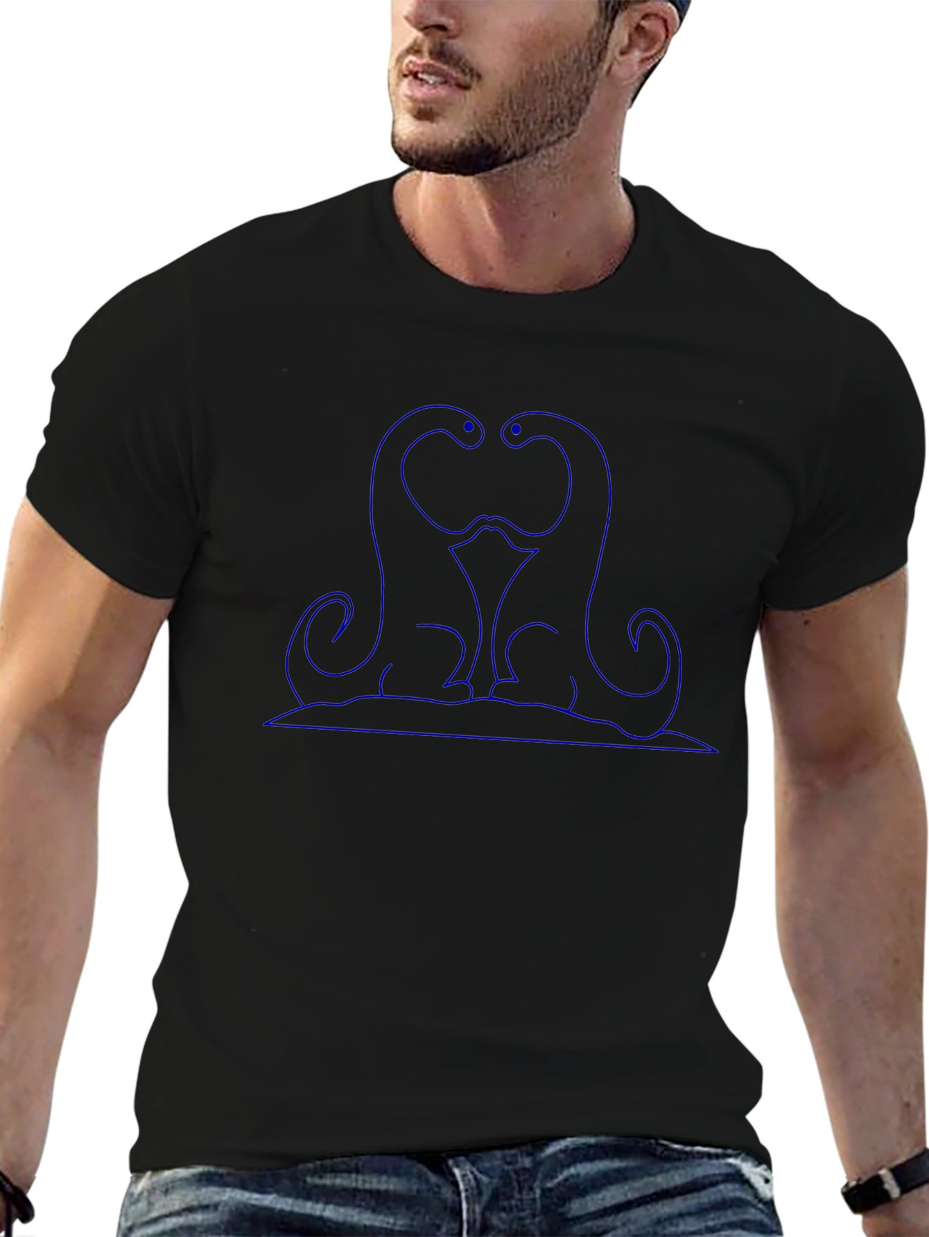 Dinosaur Lovers Black Cotton Graphic Tee