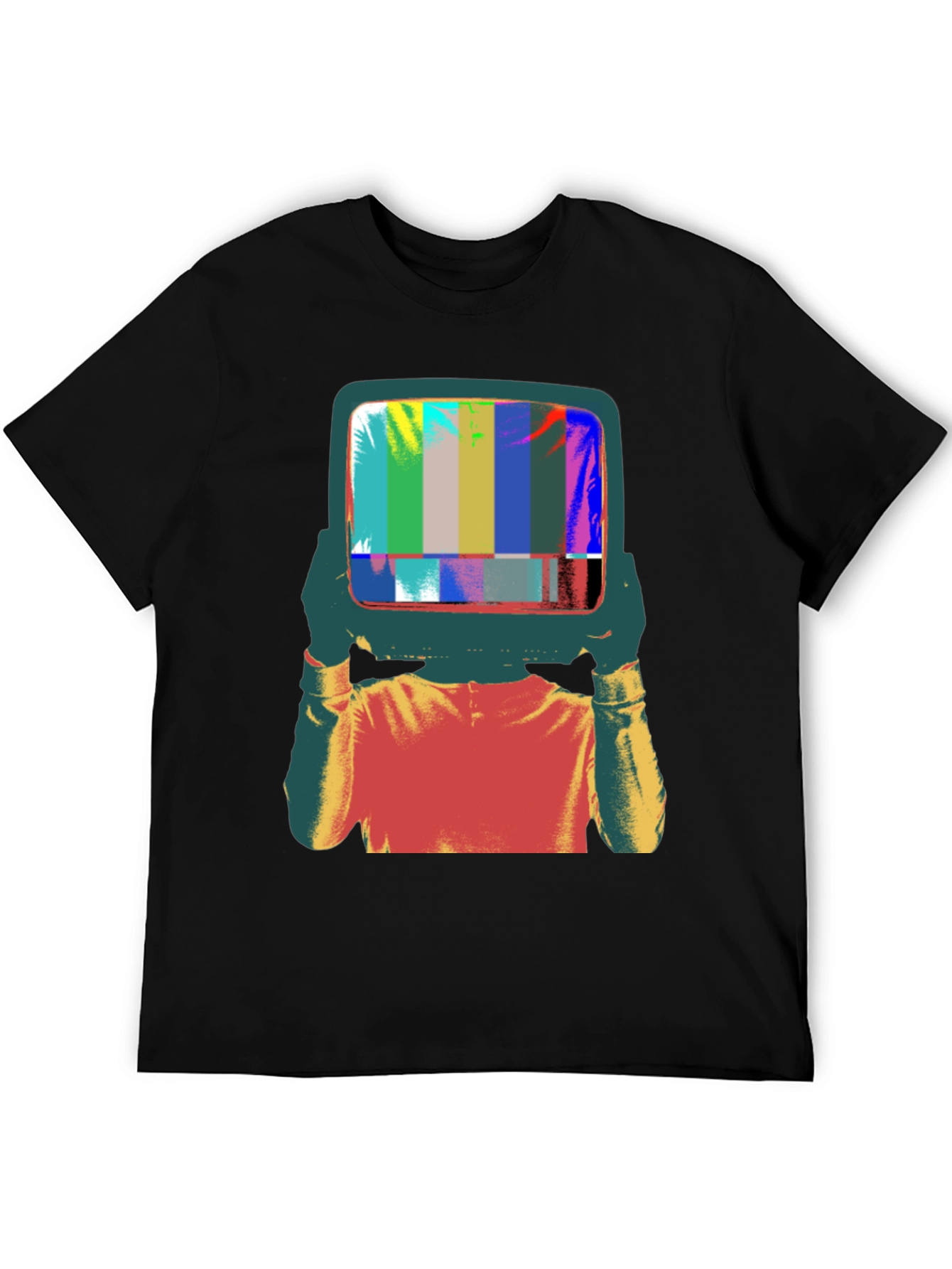 Retro TV Head Graphic Tee - Black