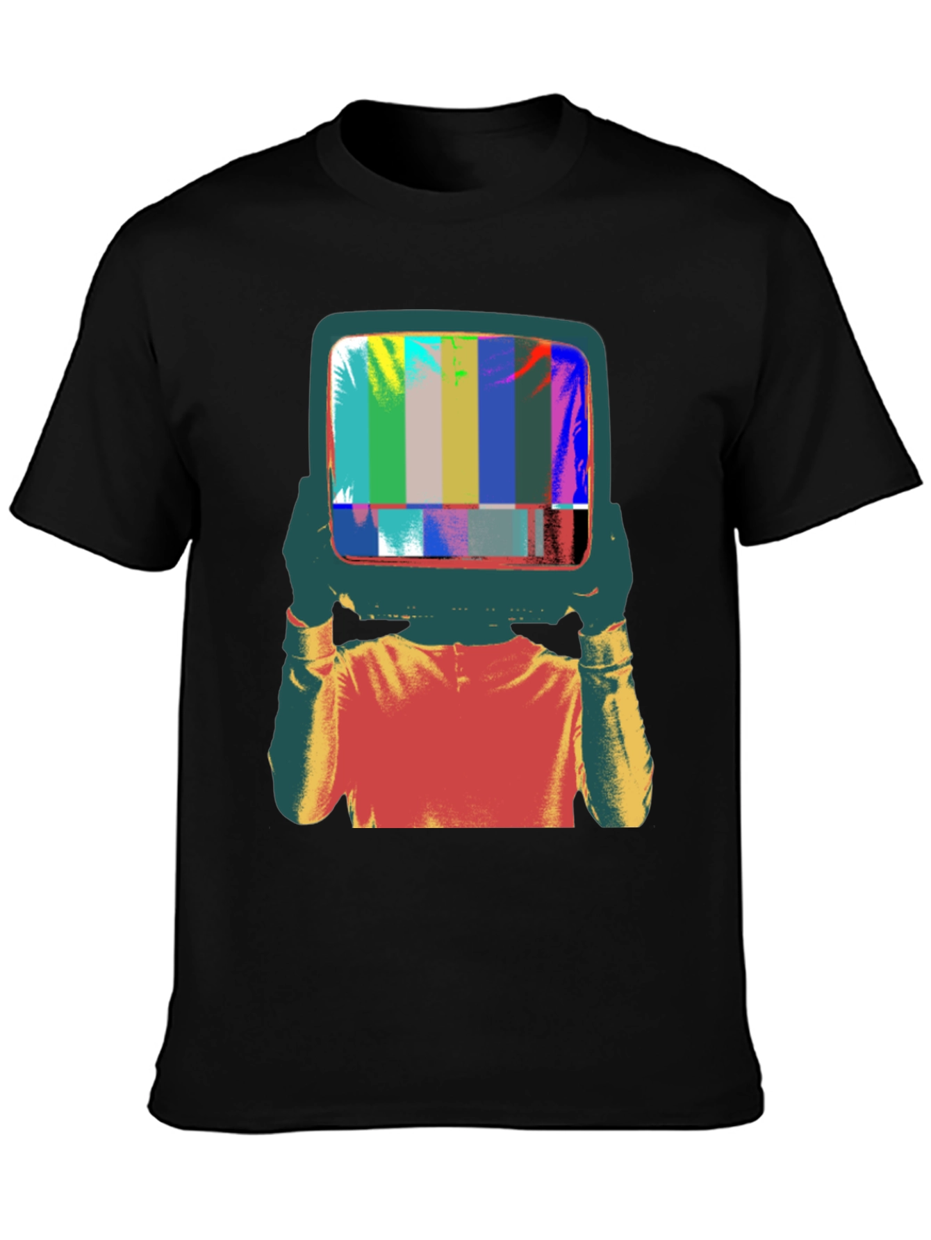 Retro TV Head Graphic Tee - Black