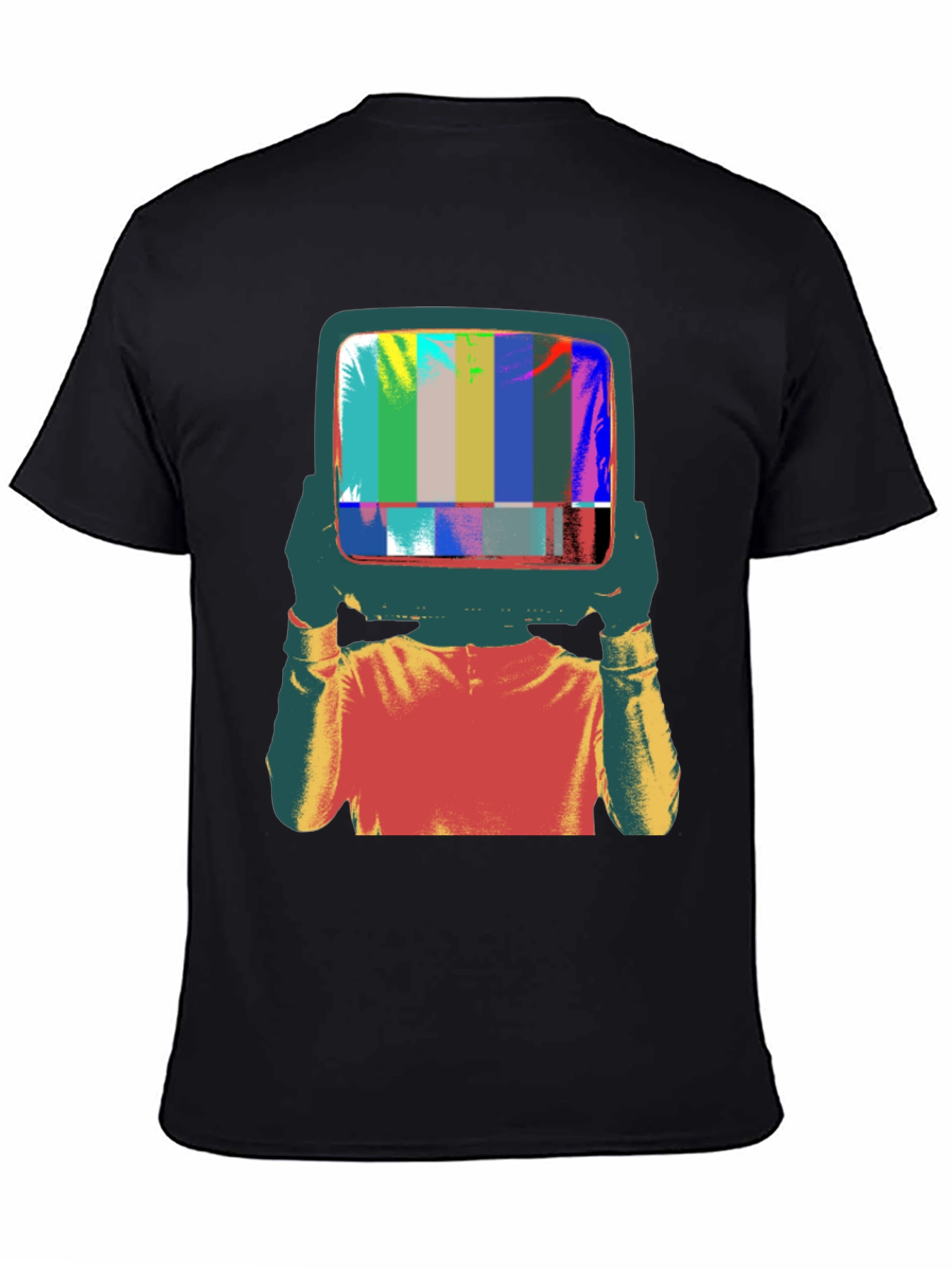 Retro TV Head Graphic Tee - Black