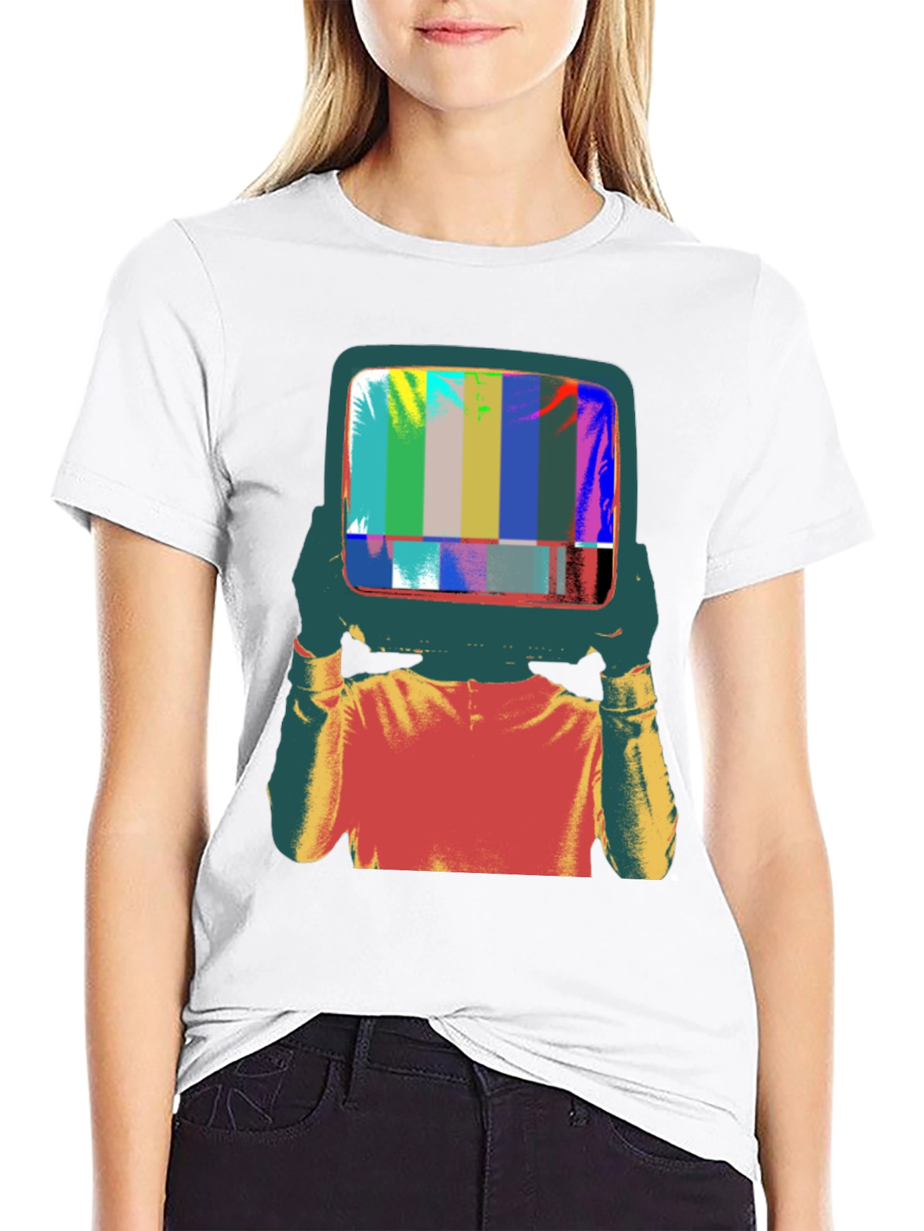 Retro TV Head Graphic Tee - Black