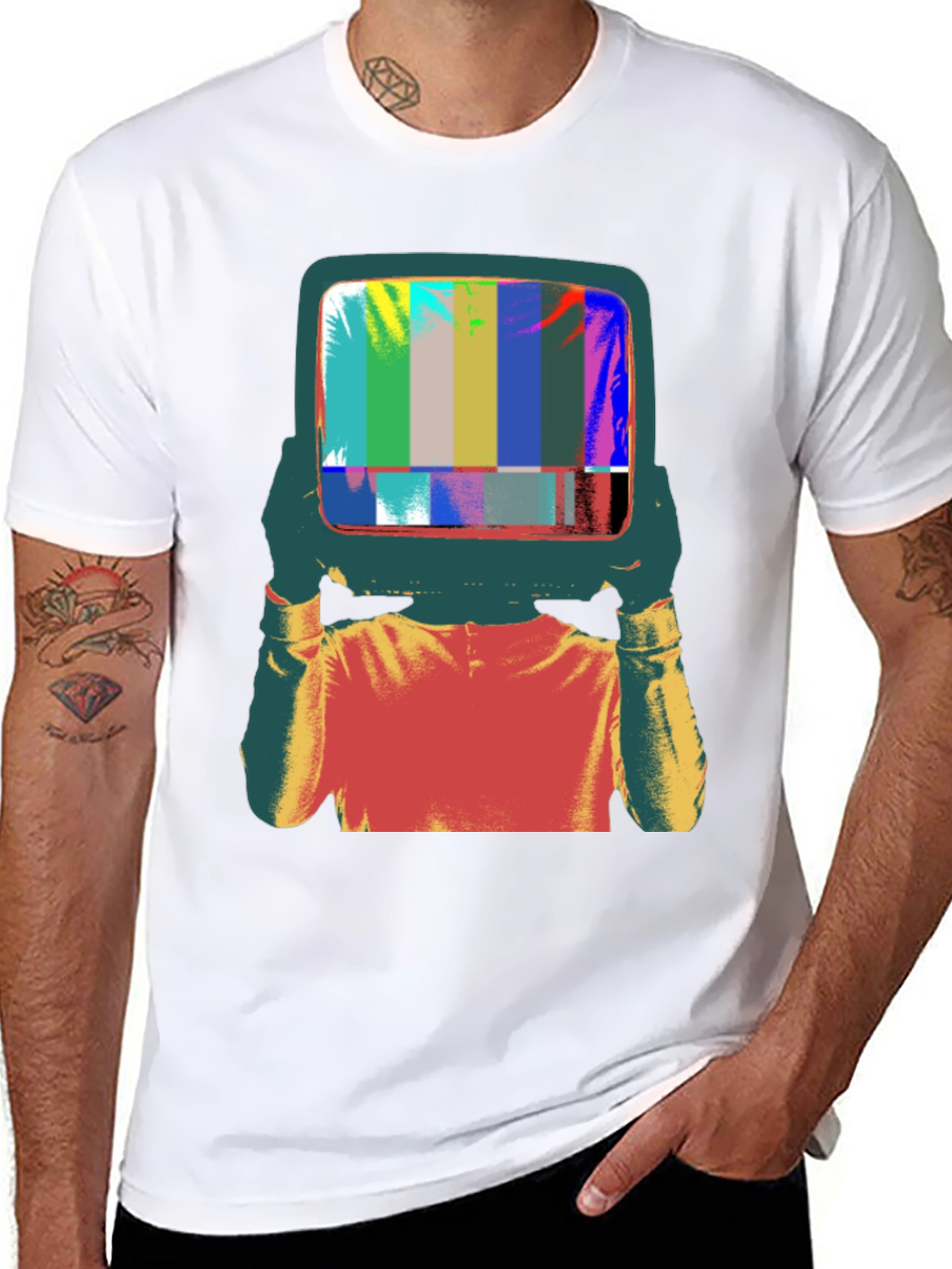 Retro TV Head Graphic Tee - Black