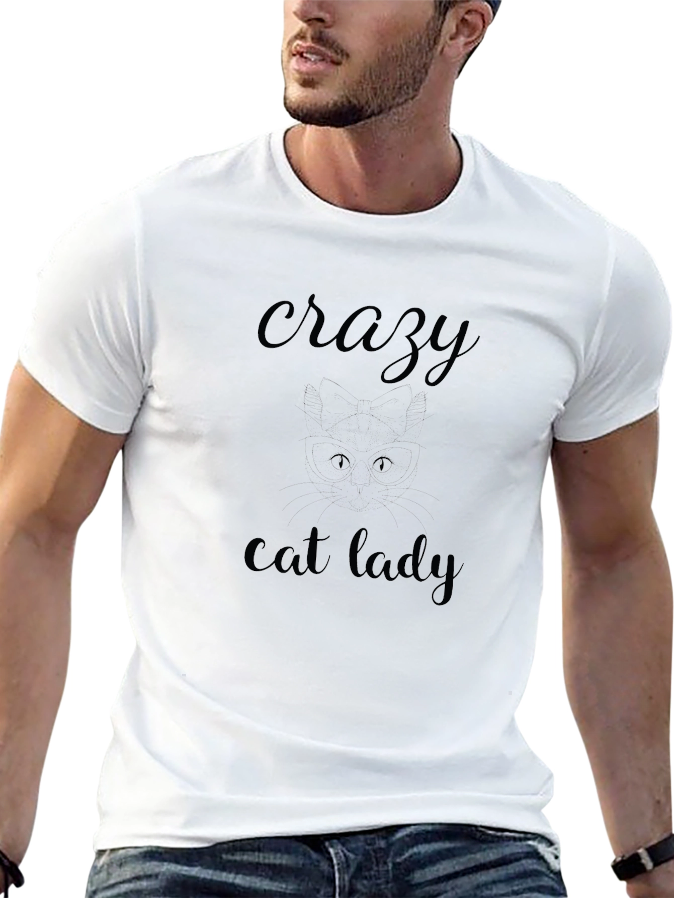 Crazy Cat Lady Black Graphic Tee Shirt