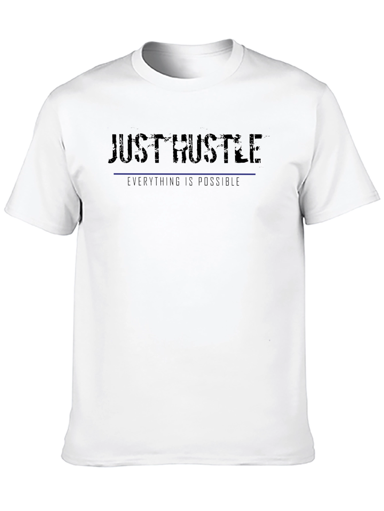 Just Hustle Graphic Tee - Motivational Black T-Shirt