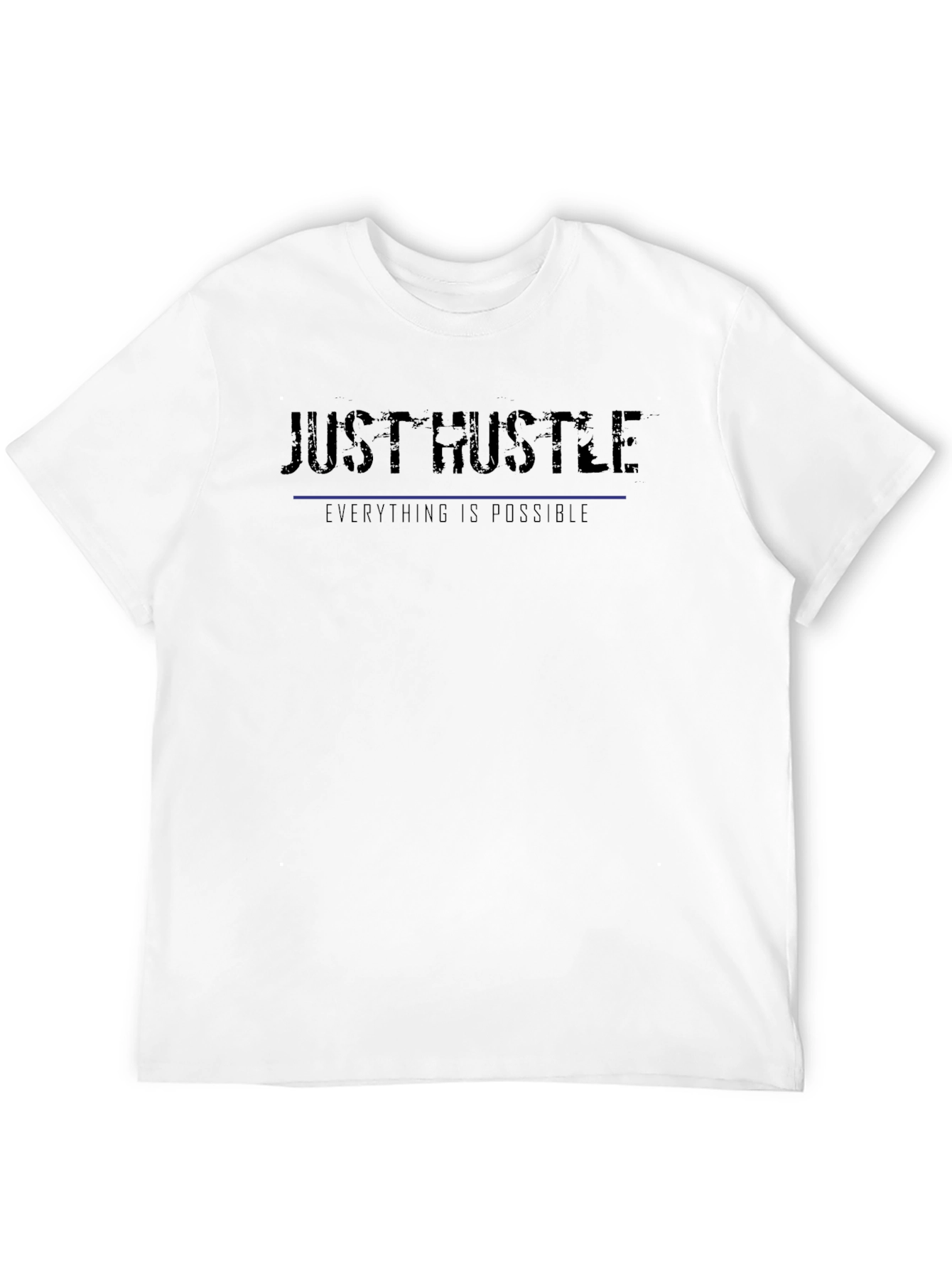 Just Hustle Graphic Tee - Motivational Black T-Shirt