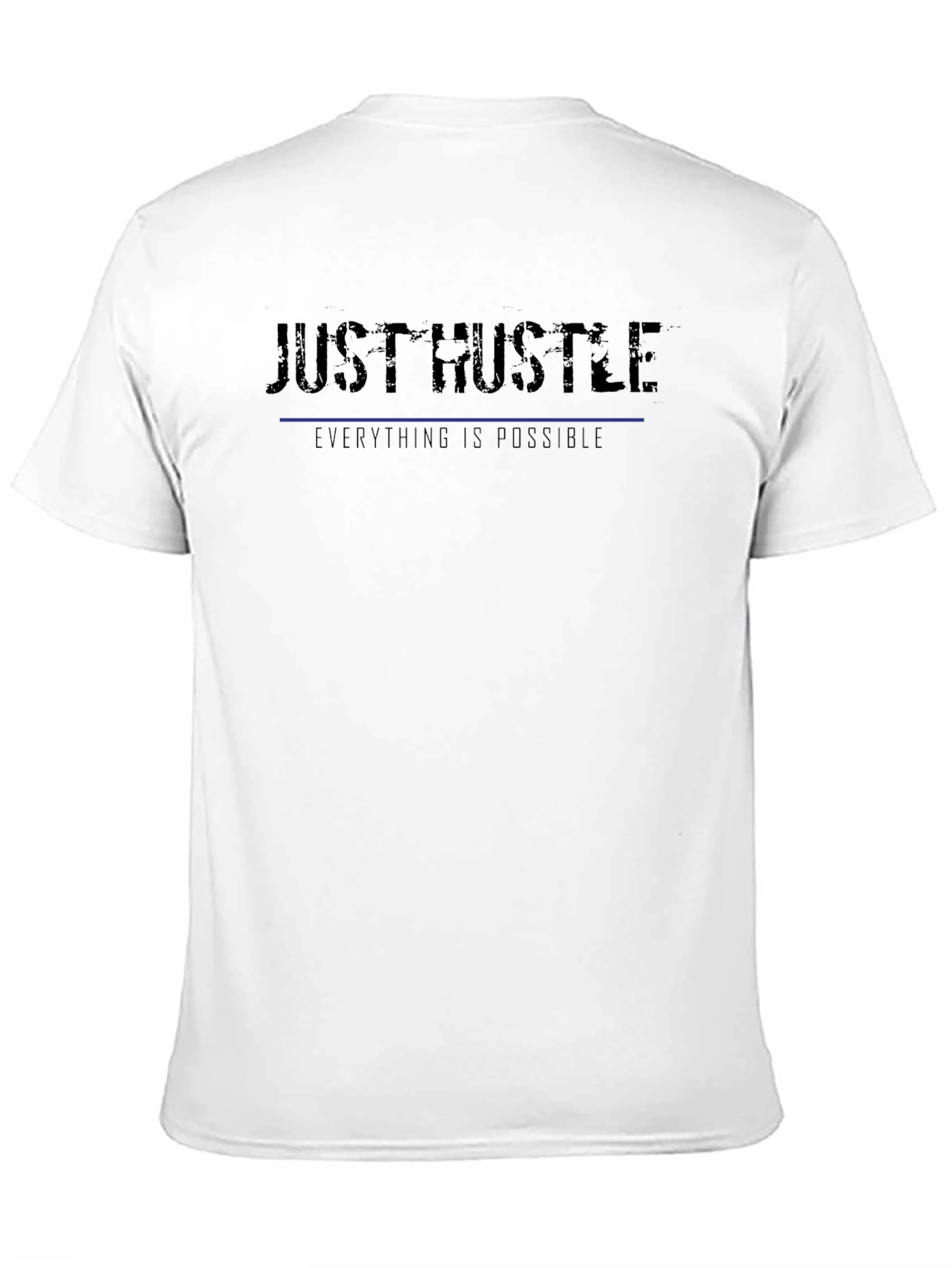 Just Hustle Graphic Tee - Motivational Black T-Shirt