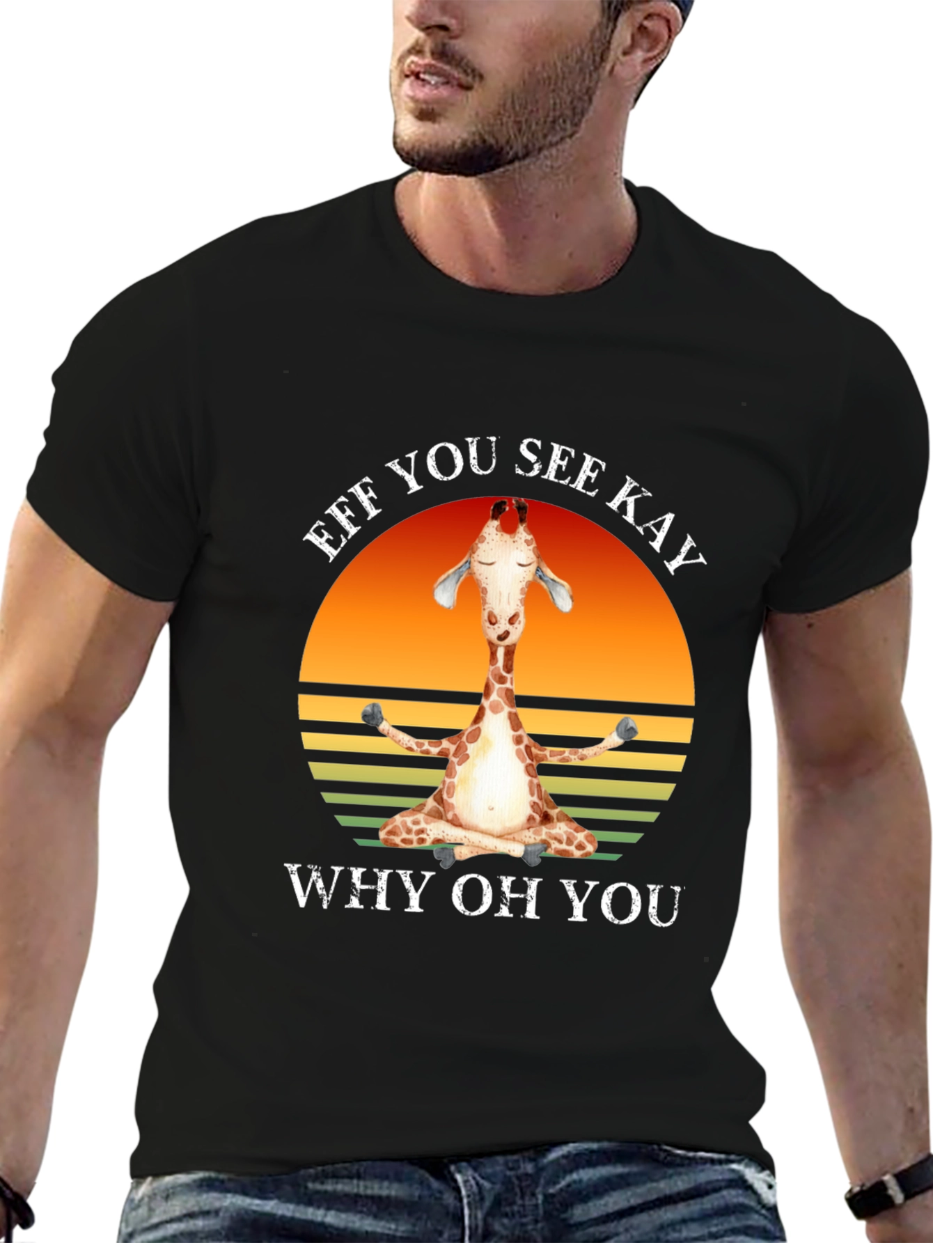 Funny Giraffe Yoga T-Shirt - Eff You See Kay