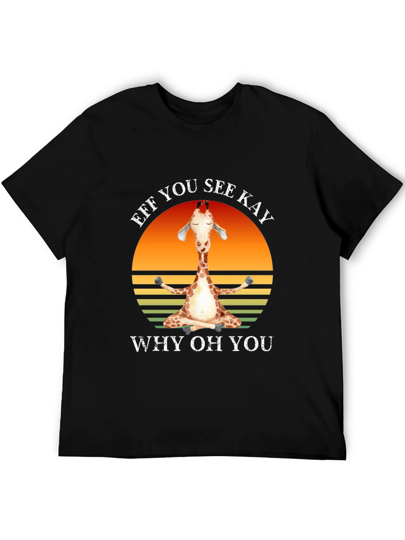 Funny Giraffe Yoga T-Shirt - Eff You See Kay