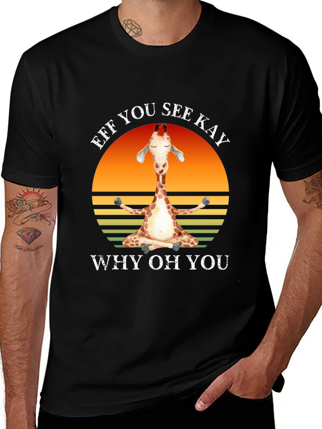 Funny Giraffe Yoga T-Shirt - Eff You See Kay