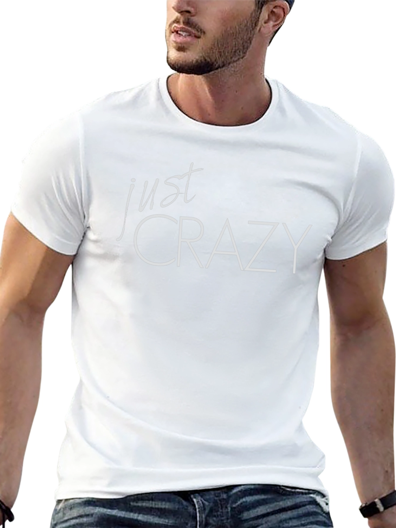 Just Crazy Graphic Tee - Trendy Black T-Shirt