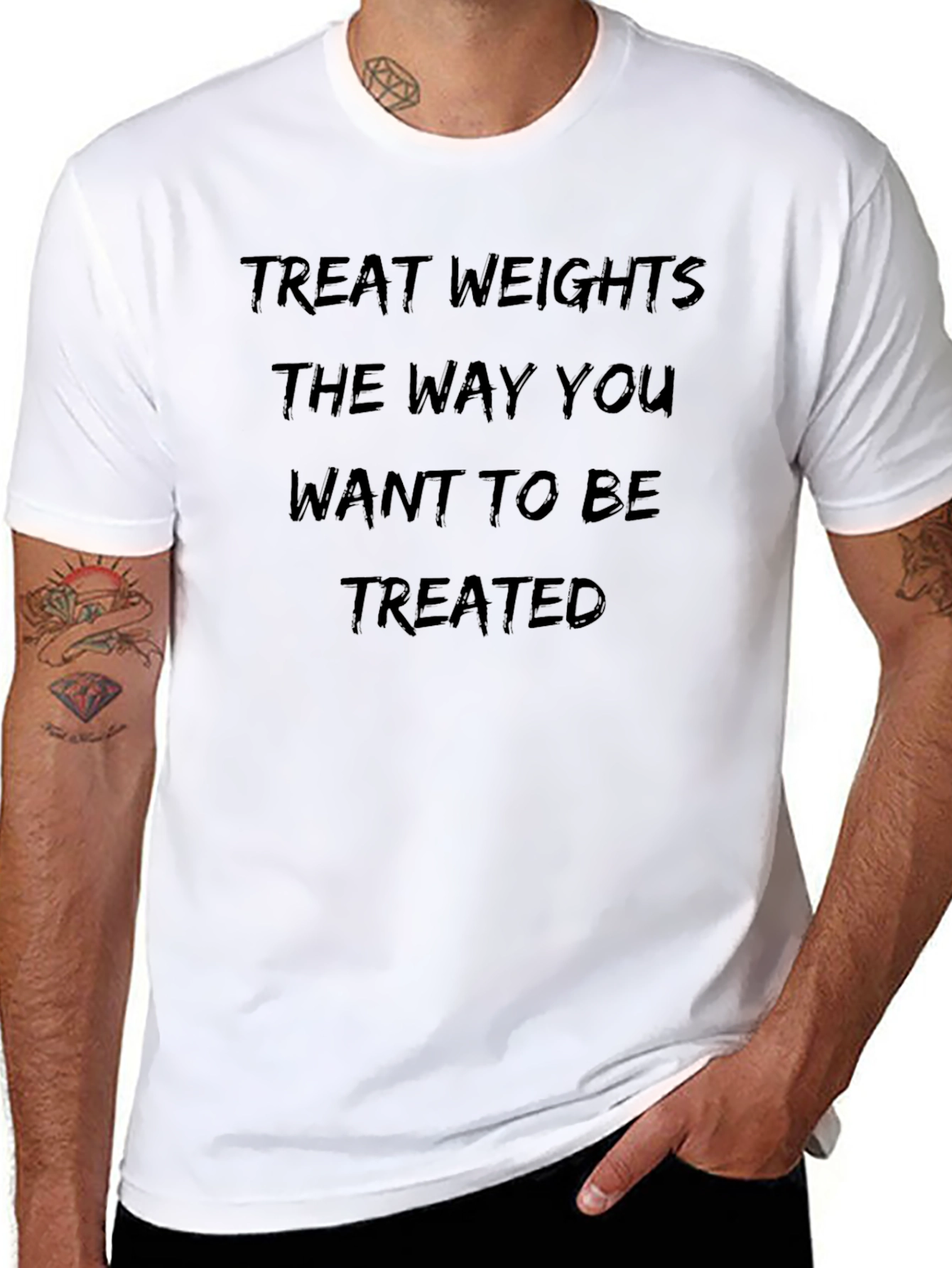 Treat Weights T-Shirt: Fitness Motivation Tee