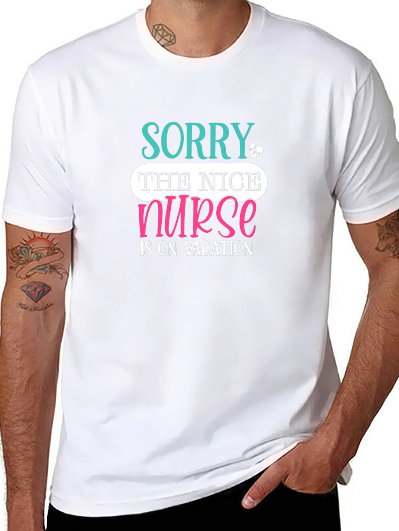 Nice Nurse On Vacation Black T-Shirt
