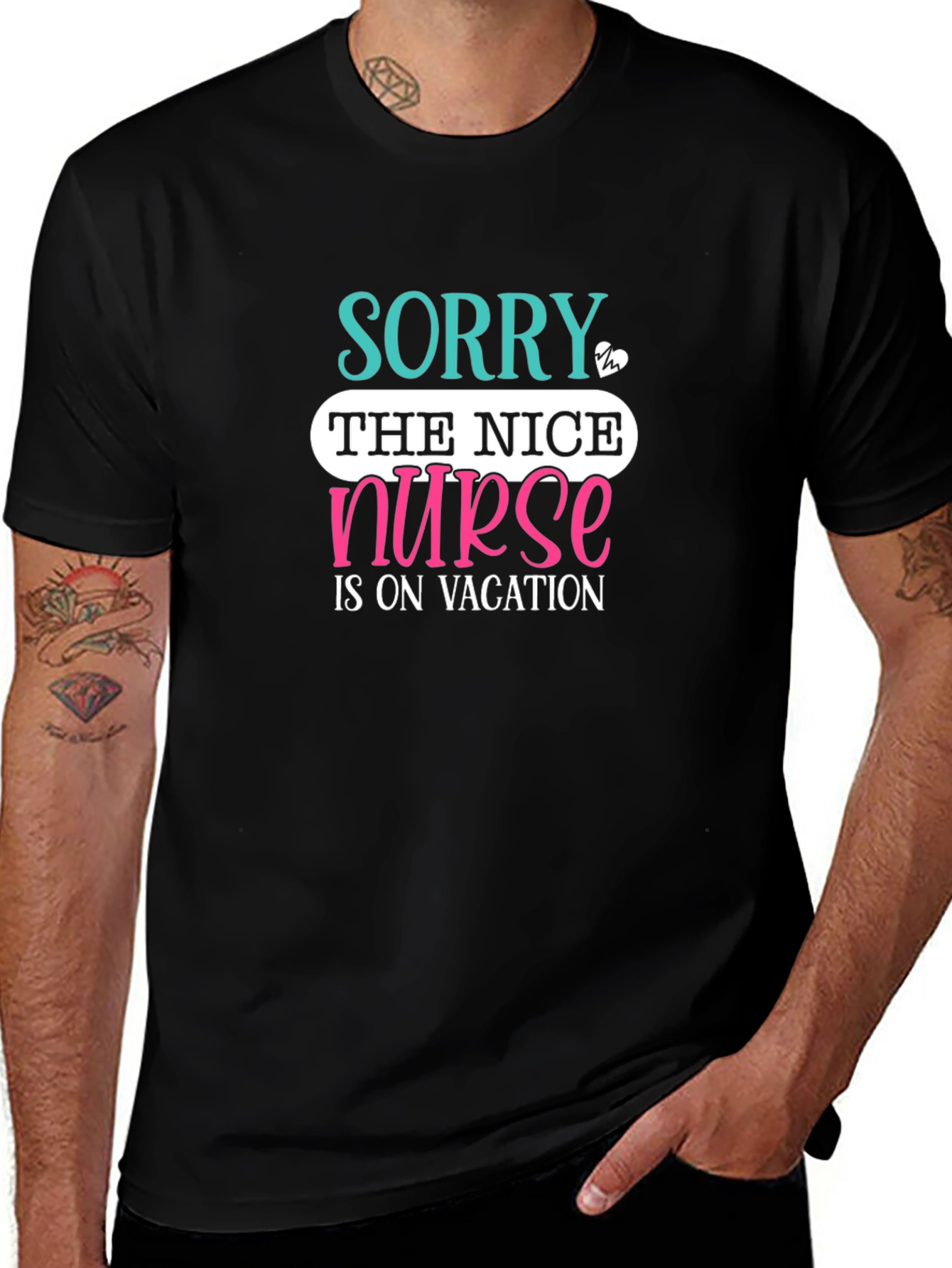 Nice Nurse On Vacation Black T-Shirt