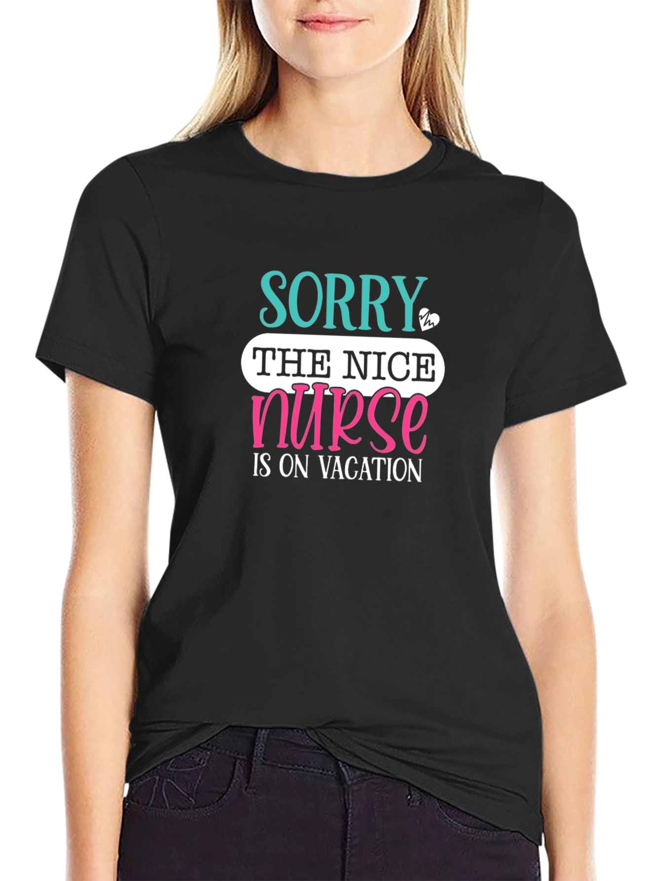 Nice Nurse On Vacation Black T-Shirt