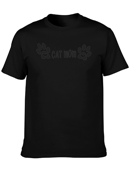 Cat Mom T-Shirt - Paw Print Design - Soft Cotton Tee