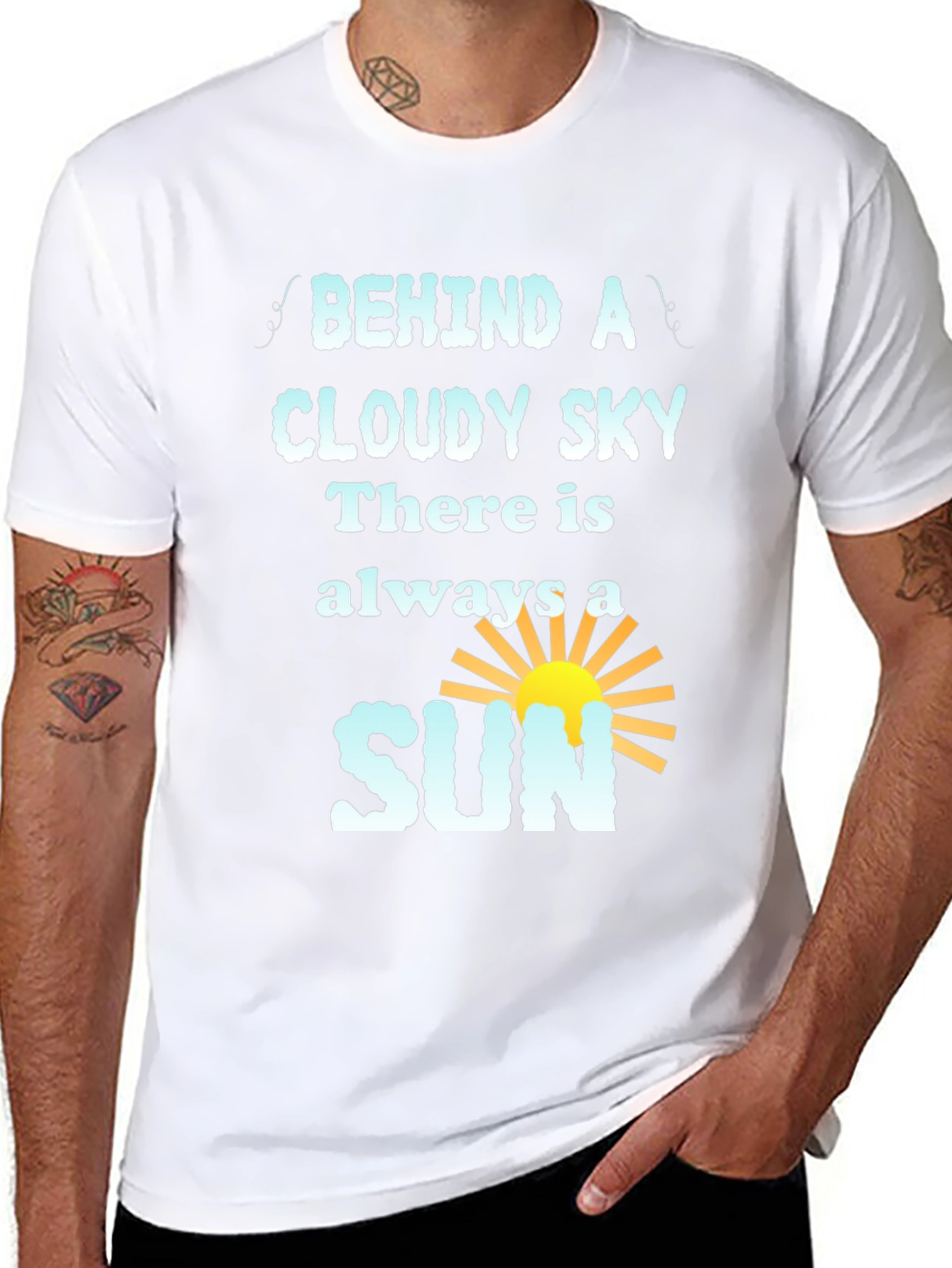 Inspirational Behind a Cloudy Sky Graphic Tee