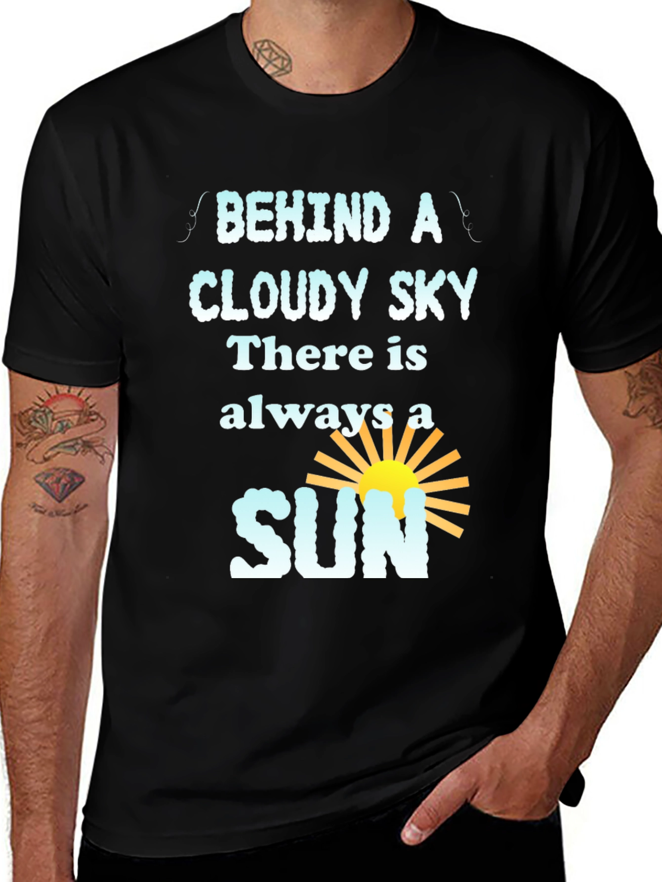 Inspirational Behind a Cloudy Sky Graphic Tee