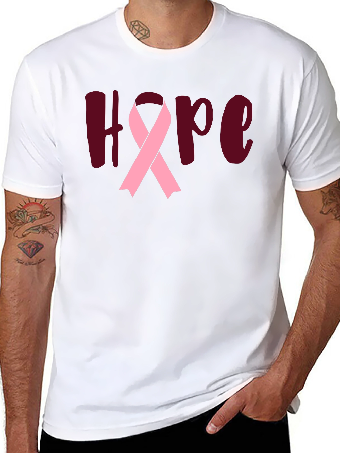 Hope Breast Cancer Awareness Ribbon T-Shirt