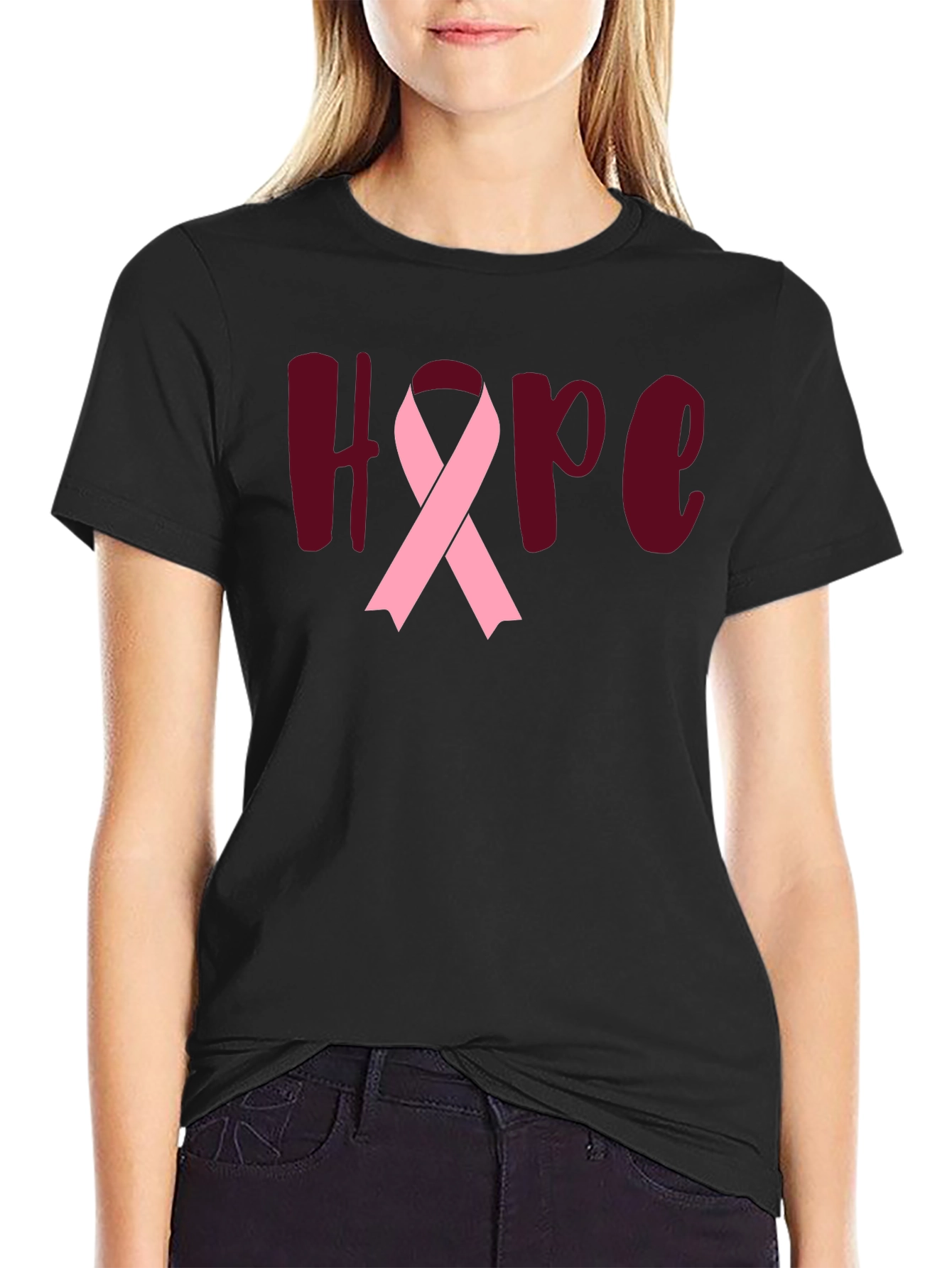Hope Breast Cancer Awareness Ribbon T-Shirt