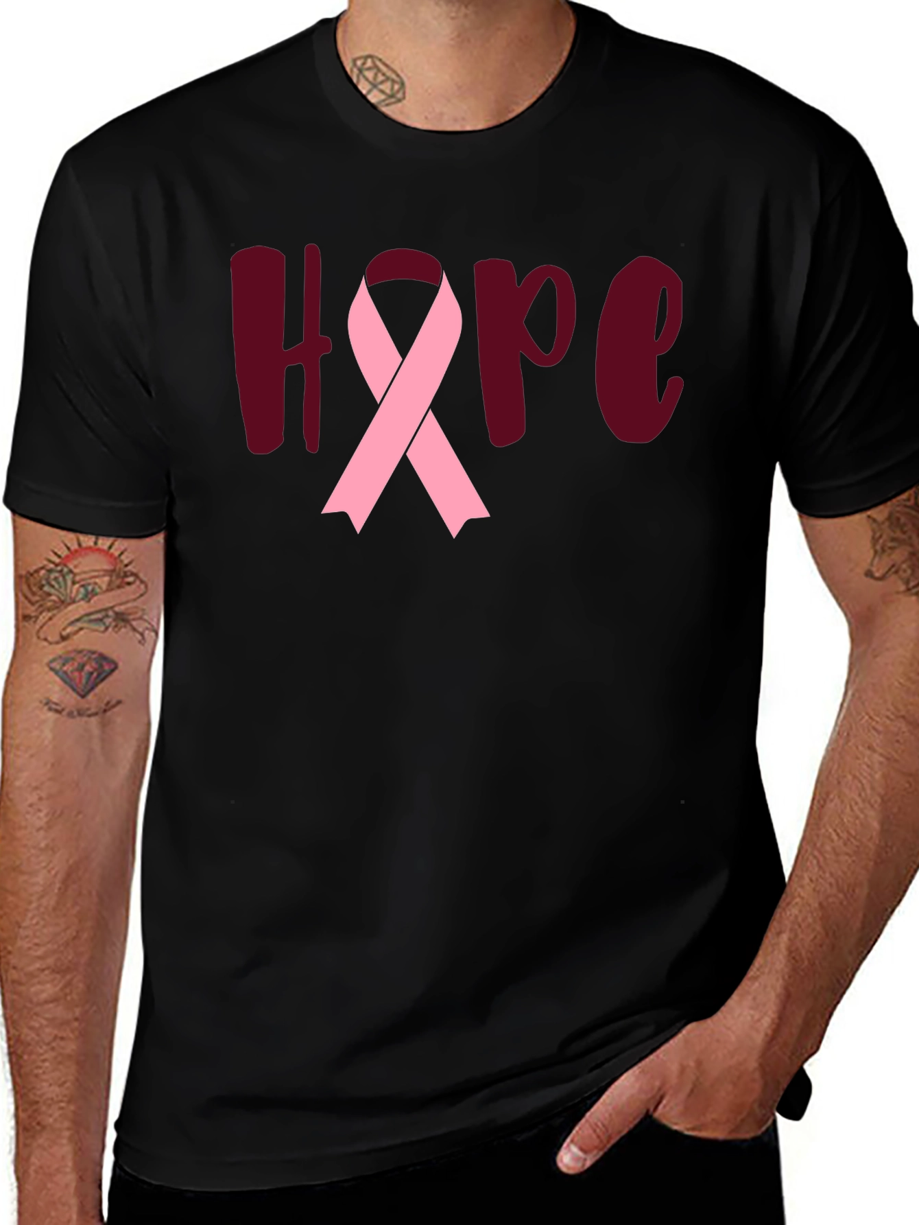 Hope Breast Cancer Awareness Ribbon T-Shirt