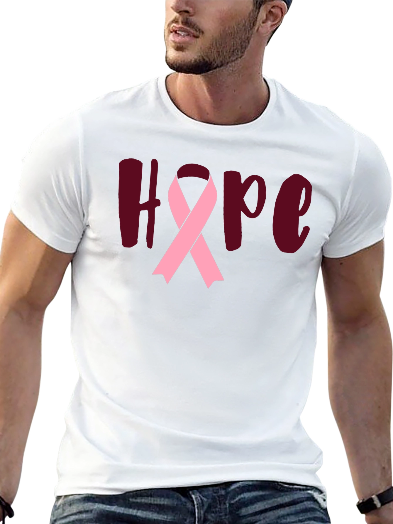 Hope Breast Cancer Awareness Ribbon T-Shirt