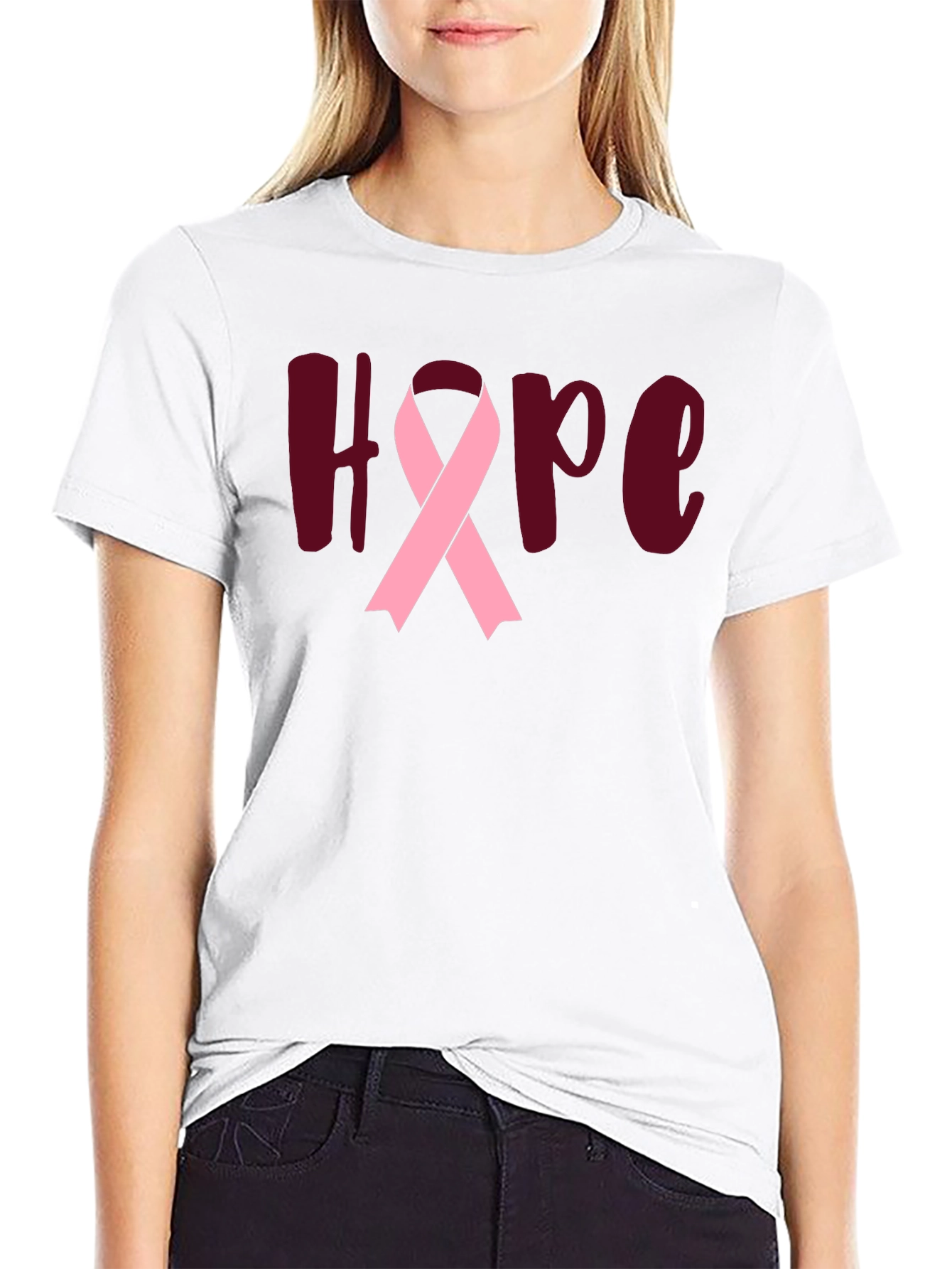 Hope Breast Cancer Awareness Ribbon T-Shirt