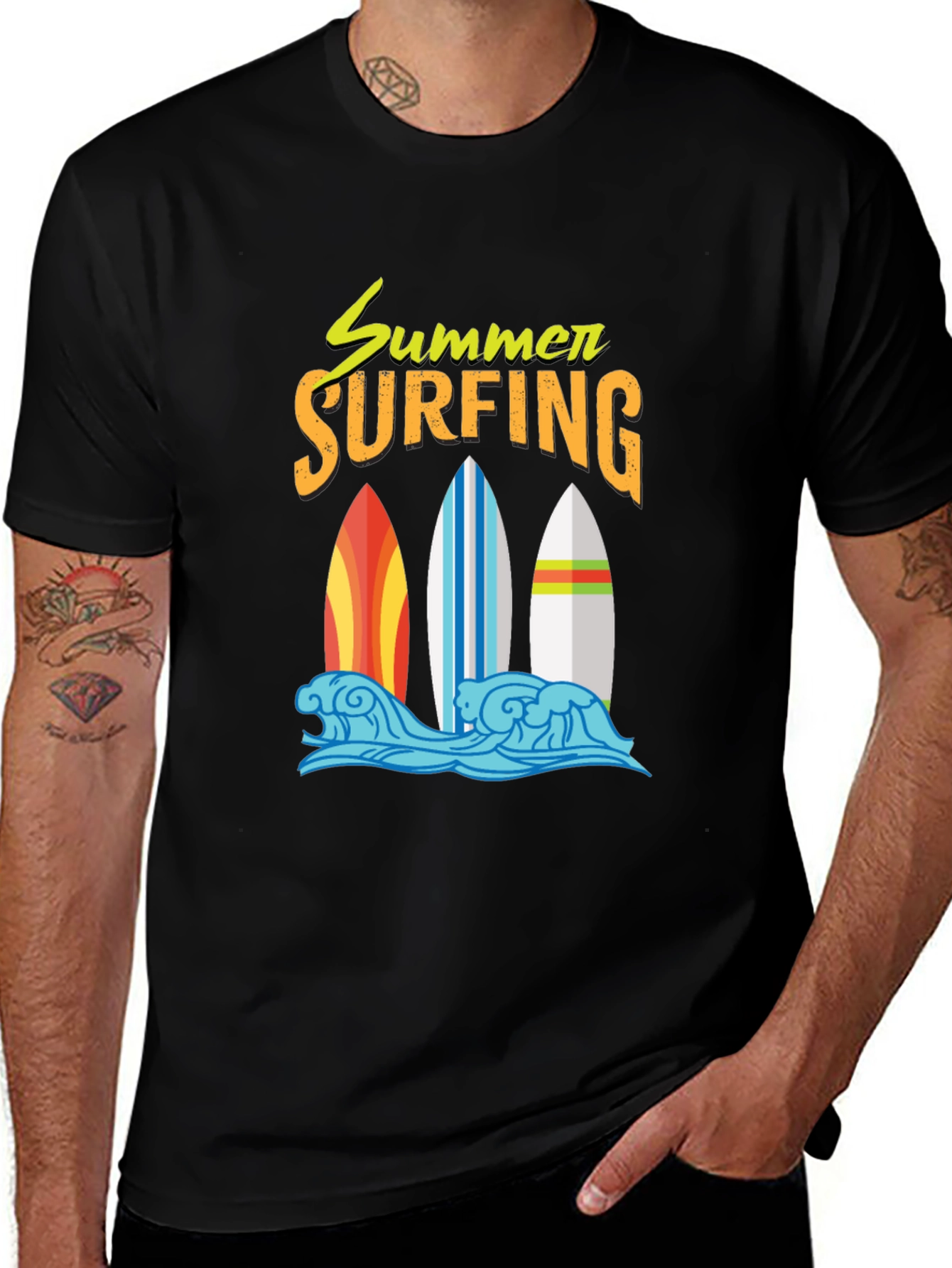 Summer Surfing Graphic T-Shirt