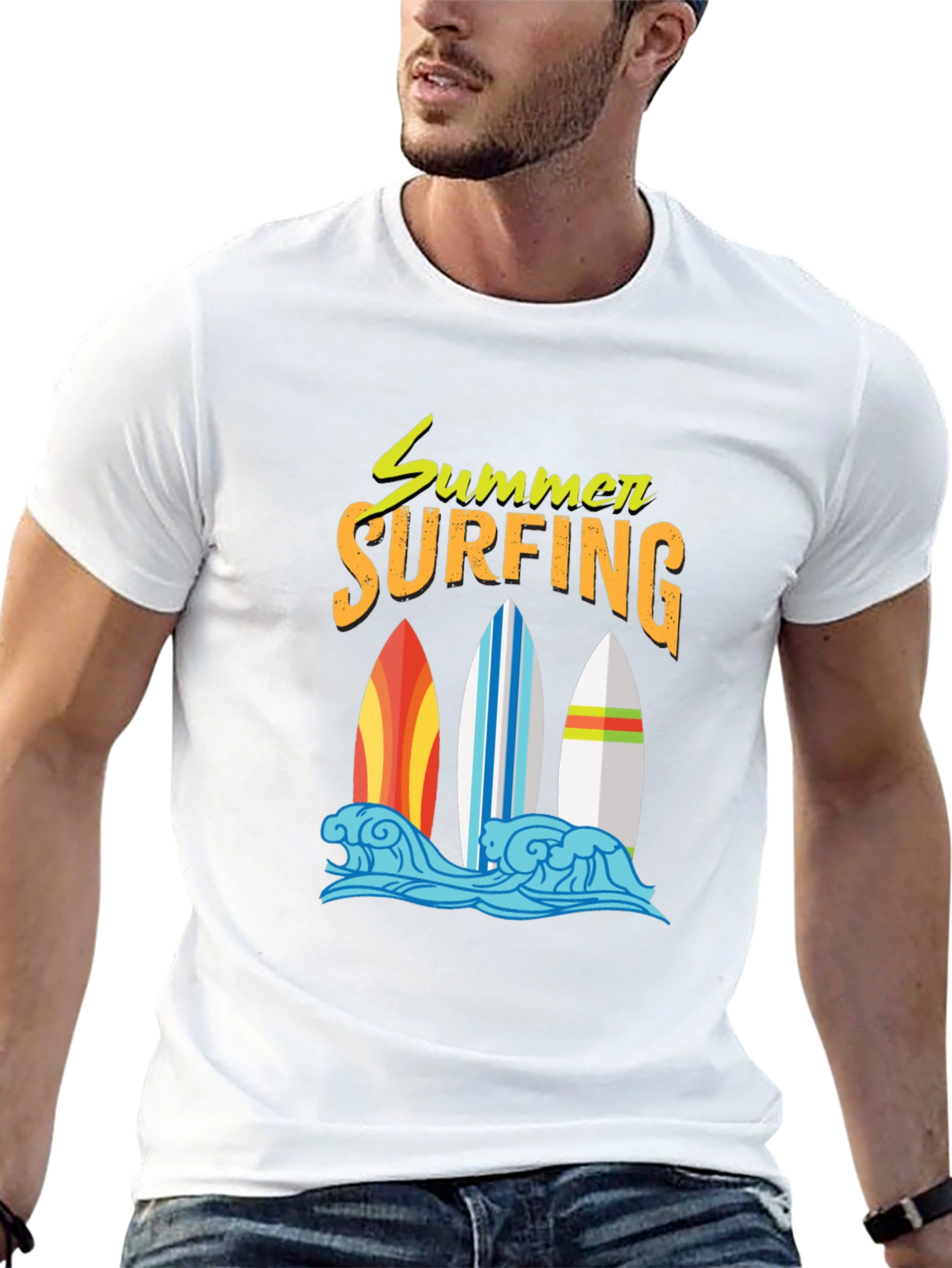 Summer Surfing Graphic T-Shirt
