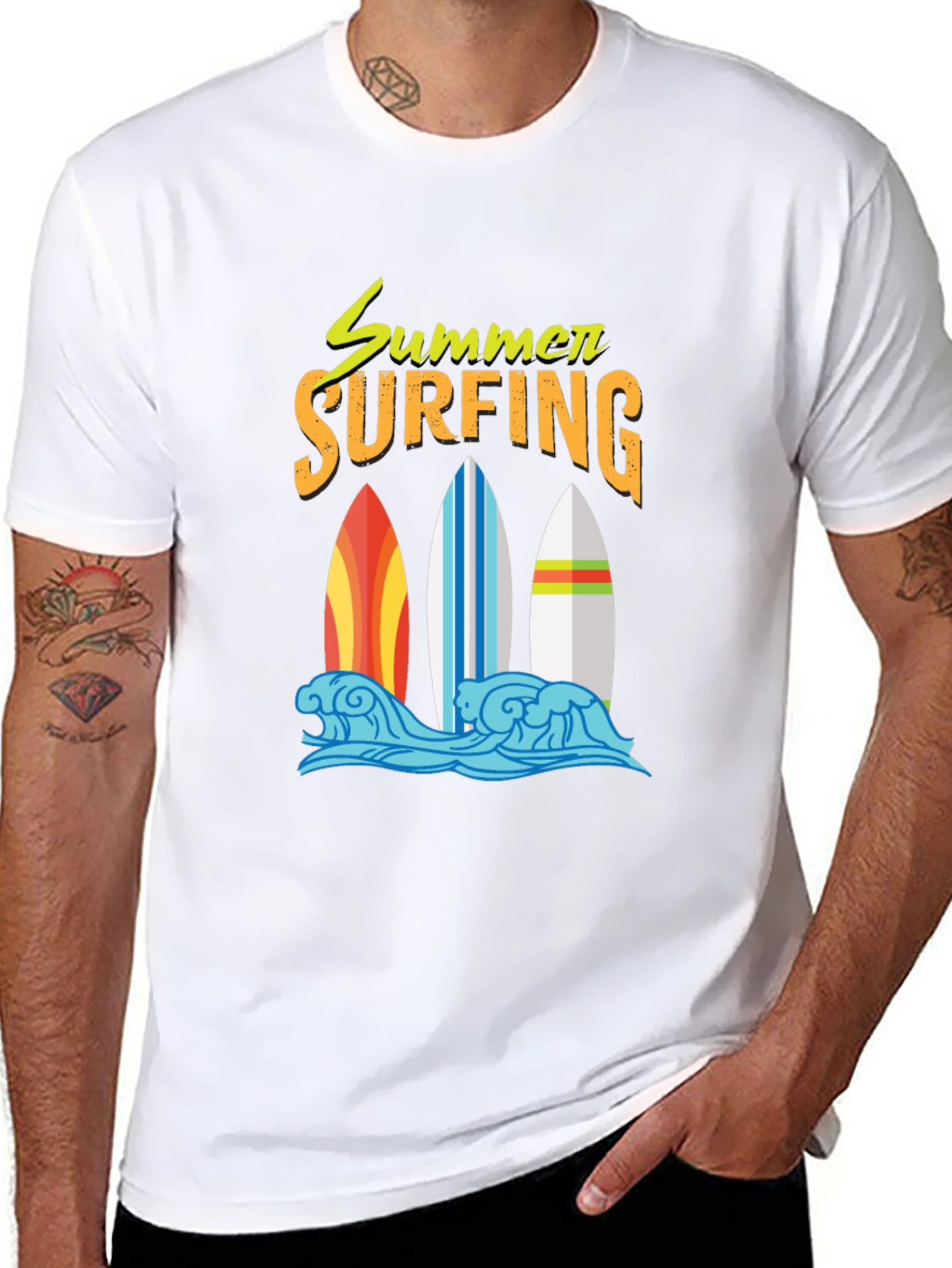 Summer Surfing Graphic T-Shirt