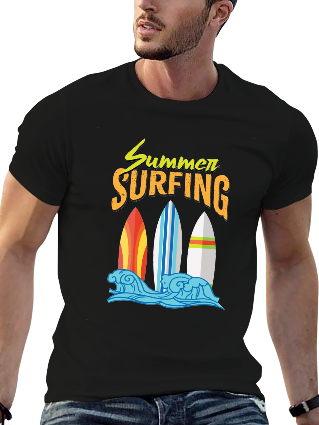 Summer Surfing Graphic T-Shirt