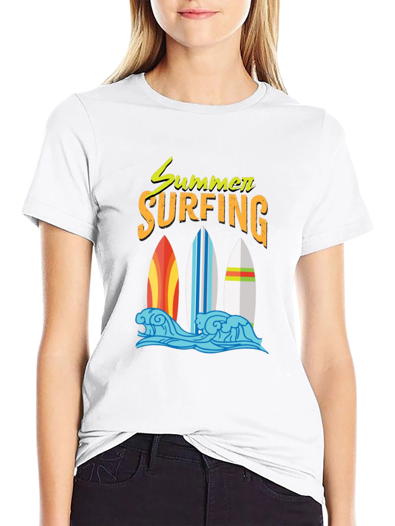 Summer Surfing Graphic T-Shirt