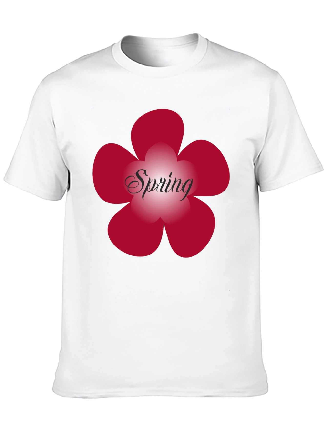Spring Flower Graphic Tee - Black Cotton Blend