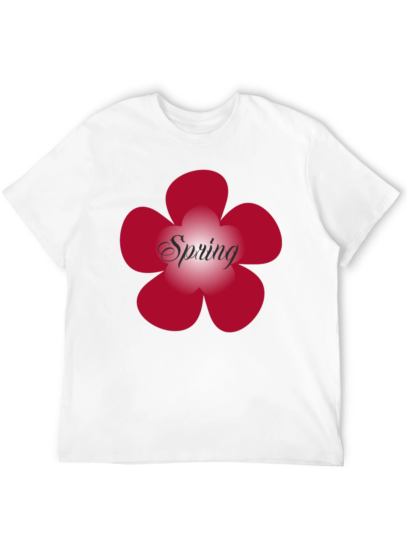 Spring Flower Graphic Tee - Black Cotton Blend