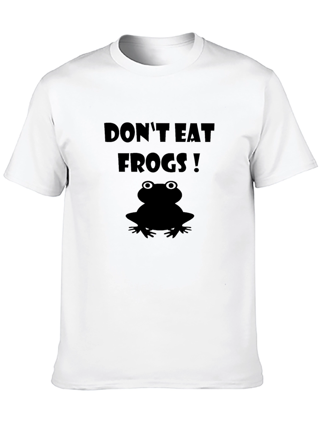 Dont Eat Frogs! Graphic Tee - Black Cotton T-Shirt