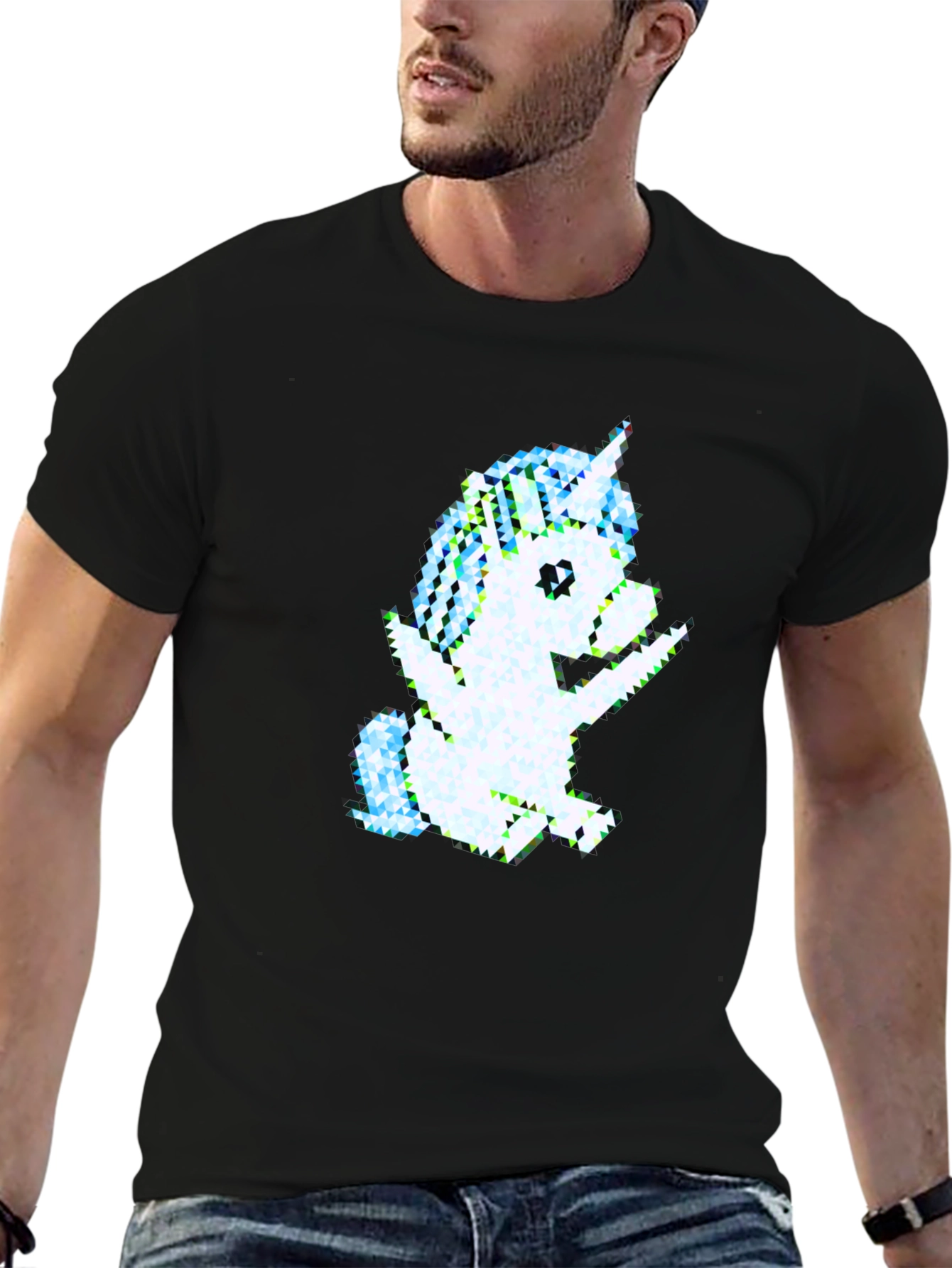 Pixel Unicorn Graphic Tee - Black