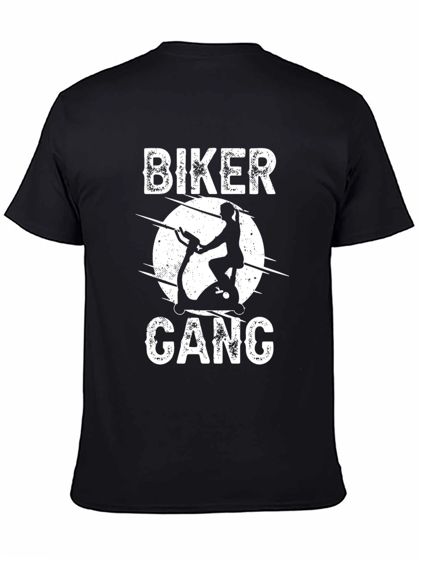 Biker Gang Exercise Bike Graphic Tee - Black