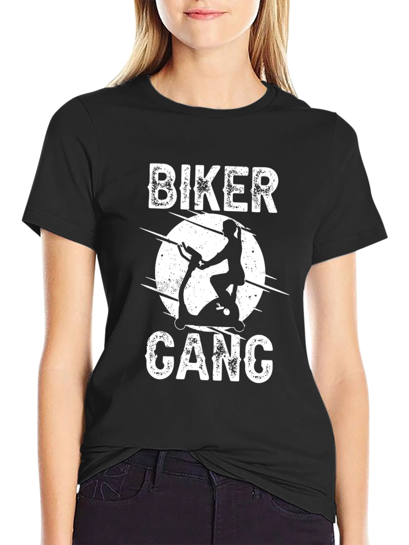 Biker Gang Exercise Bike Graphic Tee - Black