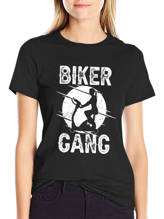 Biker Gang Exercise Bike Graphic Tee - Black