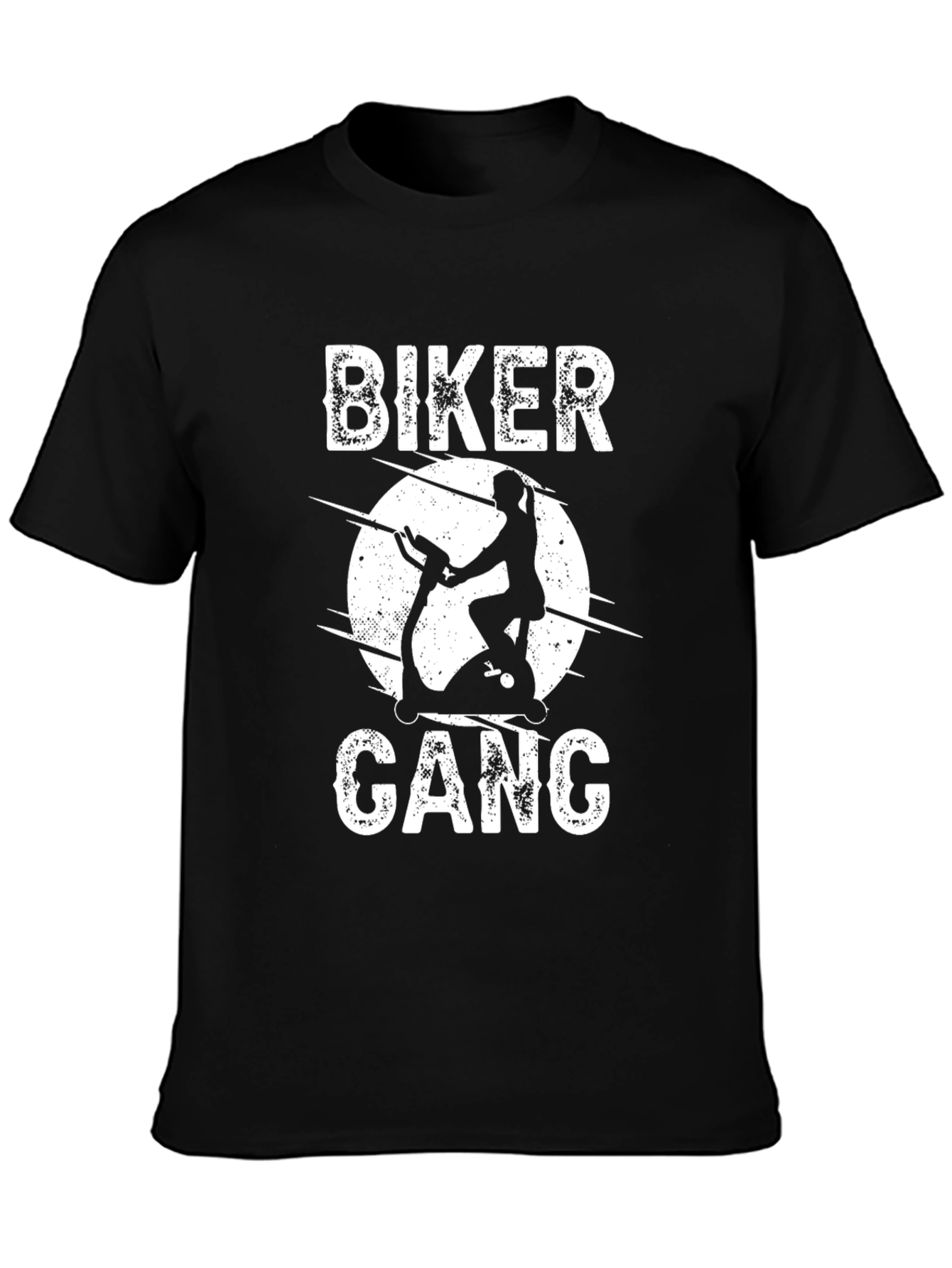 Biker Gang Exercise Bike Graphic Tee - Black
