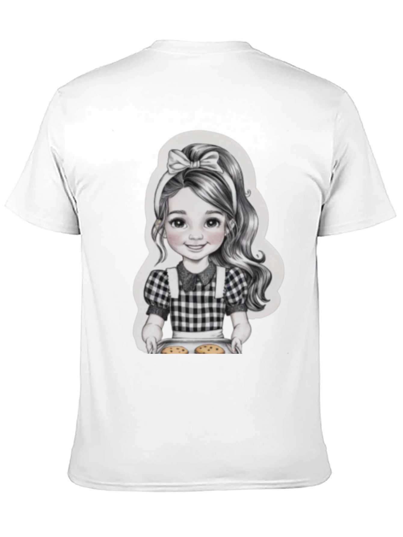 Girl Baking Cookies Graphic Tee - Black