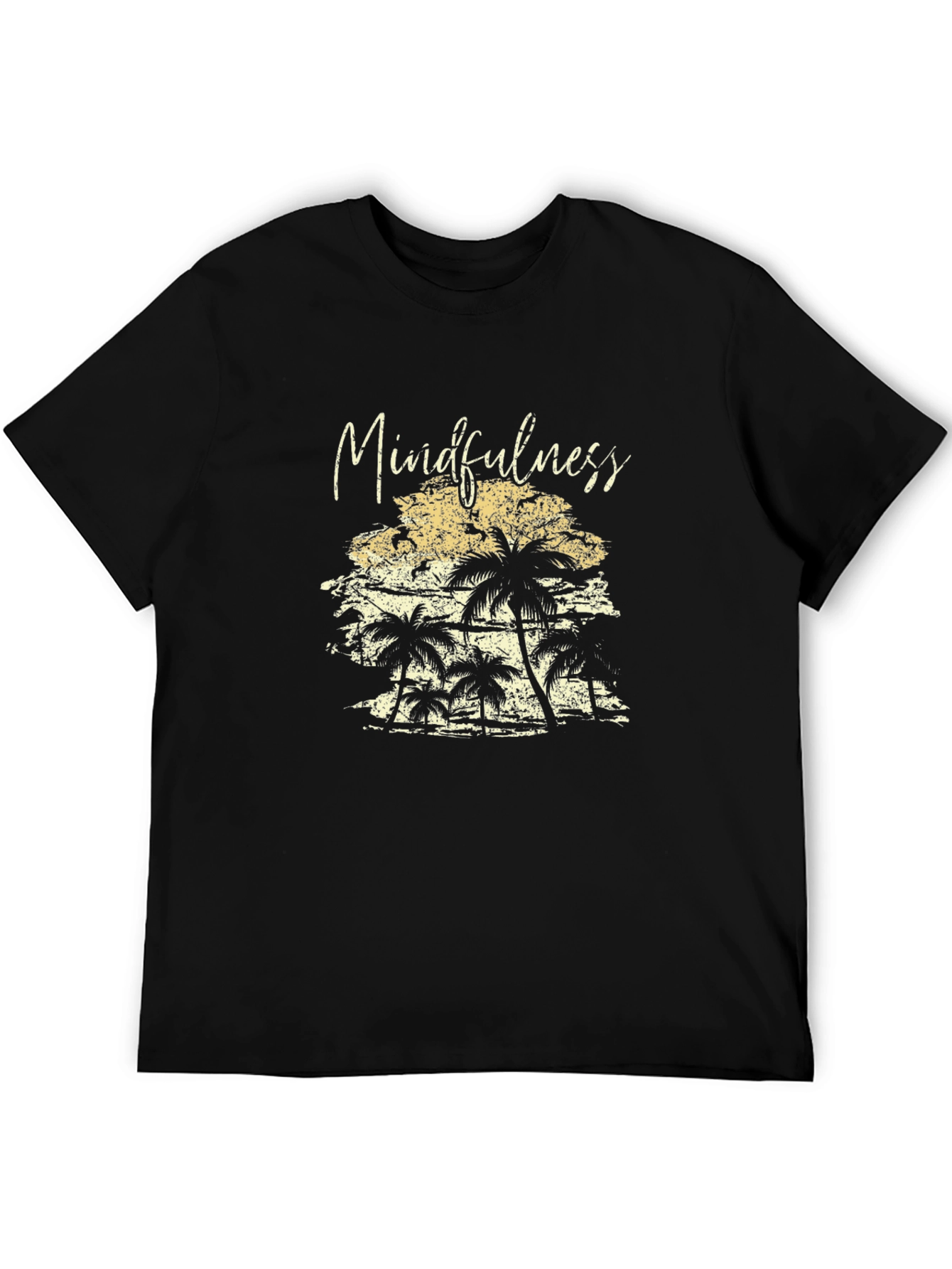 Mindfulness Palm Tree Black T-Shirt