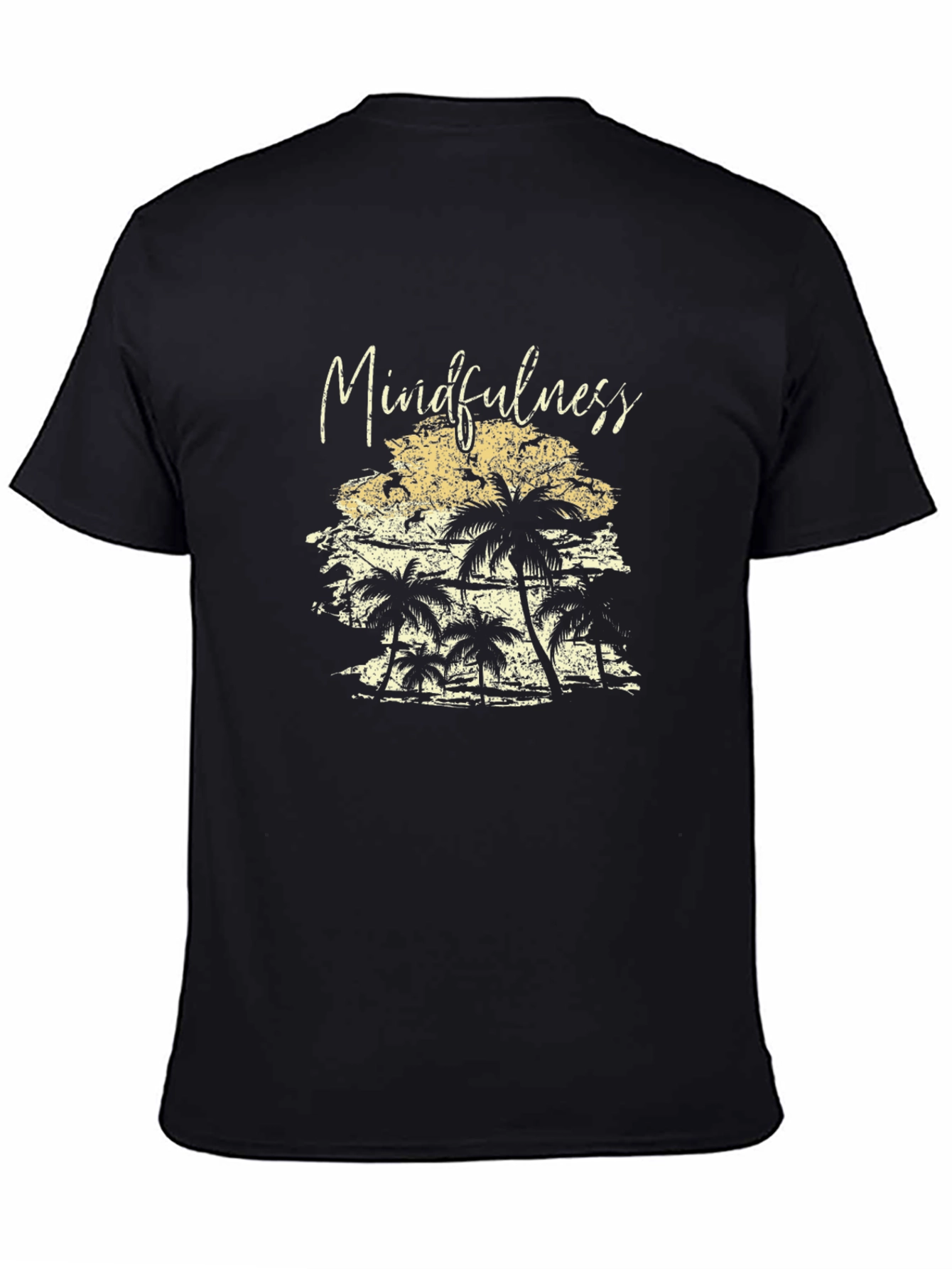 Mindfulness Palm Tree Black T-Shirt