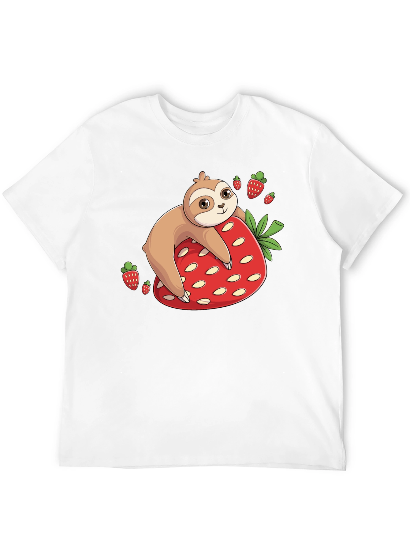 Sloth Strawberry T-Shirt - Cute Cartoon Design